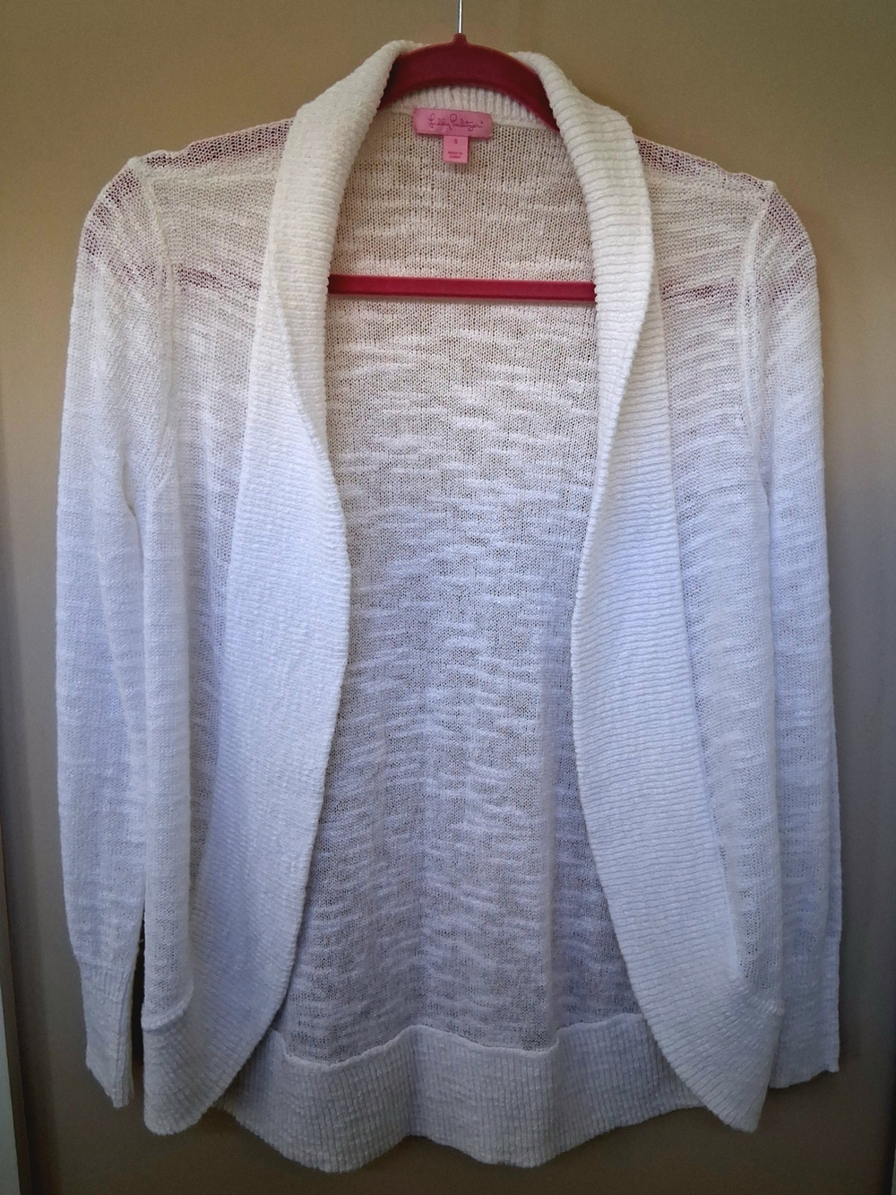 Lilly Pulitzer Amalie Resort  White Open-Front Lightweight Cardigan NWOT Small - Picture 4 of 8